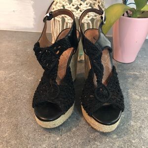 Lucky black wedge shoes